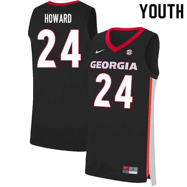 2020 Youth #24 Rodney Howard Georgia Bulldogs College Basketball Jerseys Sale-Black - Click Image to Close